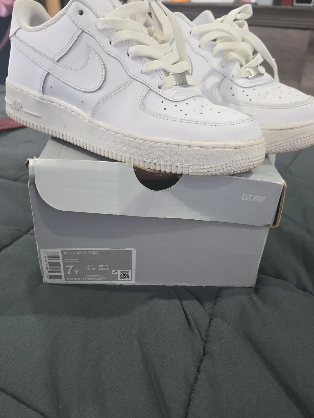 Nike Kids White Air Force 1 Low Sneakers